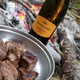 Hibachi beef made from a nice cut of rib eye and some Prosecco because I like being fancy sometimes, dammit.